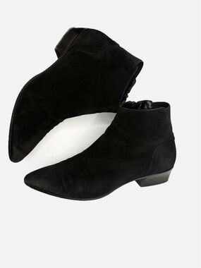 Aquatalia Black Suede Pointed Toe Booties